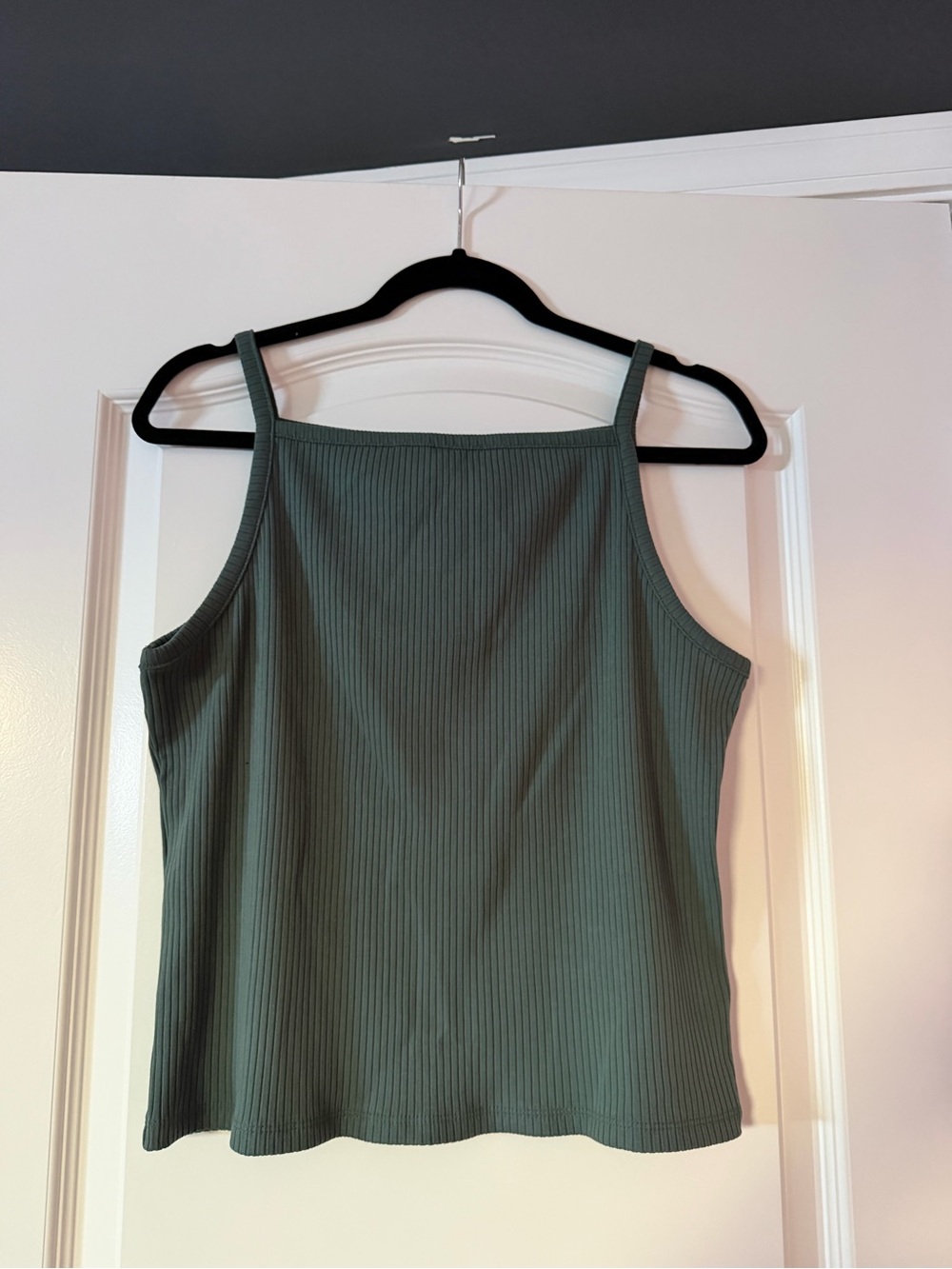Ribbed Square-Neck Tank Top